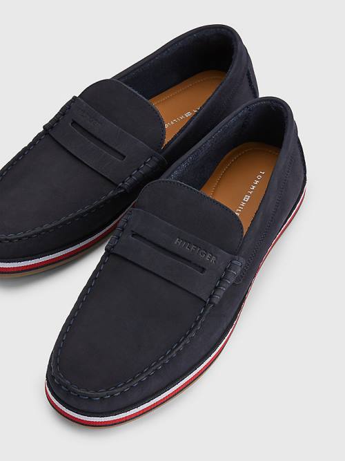 Tommy Hilfiger Nubuck Moccasins Moški Casual Čevlji Modra | TH147PKL