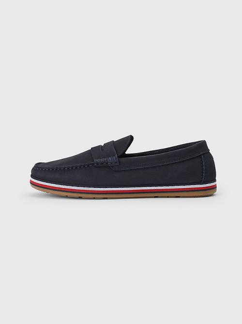 Tommy Hilfiger Nubuck Moccasins Moški Casual Čevlji Modra | TH147PKL