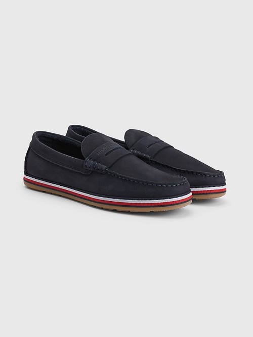 Tommy Hilfiger Nubuck Moccasins Moški Casual Čevlji Modra | TH147PKL