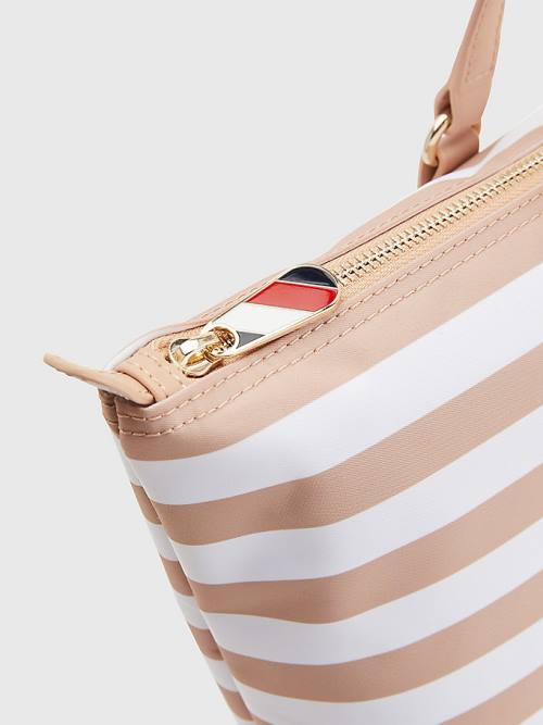 Tommy Hilfiger Nylon Stripe Tote Ženske Torbice Bež | TH483YXD