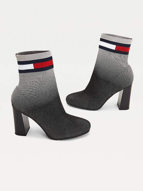 Tommy Hilfiger Ombre Knit High Heel Ženske Škornji Črna | TH380RBT