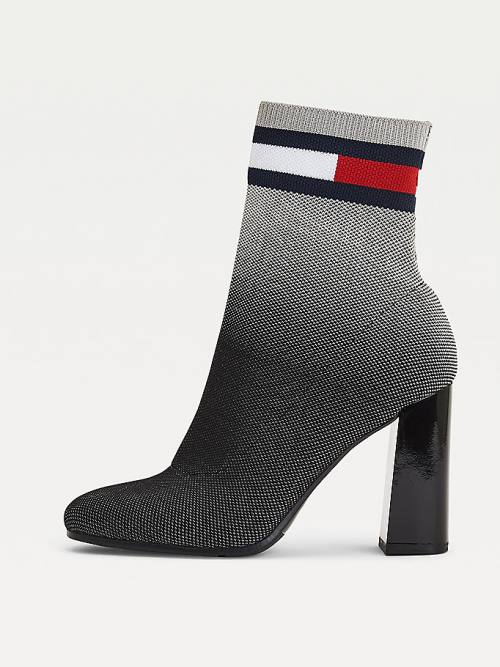 Tommy Hilfiger Ombre Knit High Heel Ženske Škornji Črna | TH380RBT