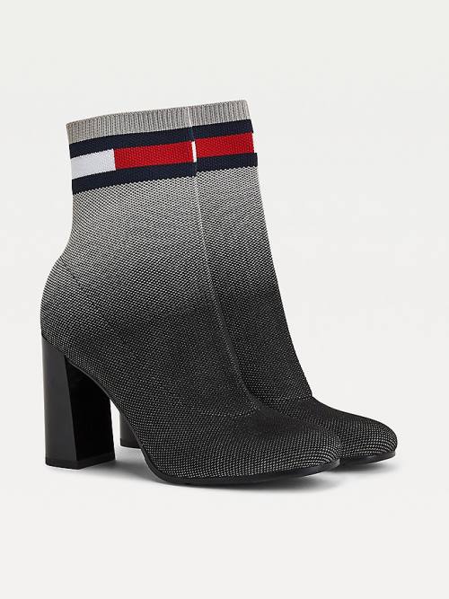 Tommy Hilfiger Ombre Knit High Heel Ženske Škornji Črna | TH380RBT