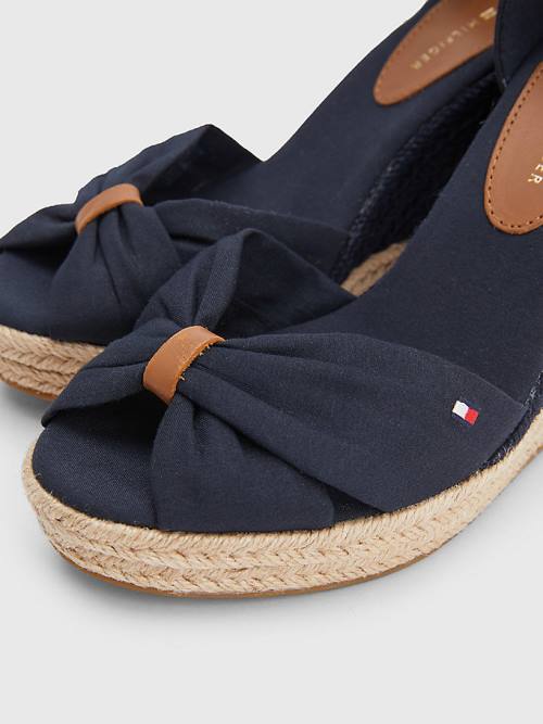 Tommy Hilfiger Open Toe High Wedge Espadrille Ženske Sandali Modra | TH469EKG