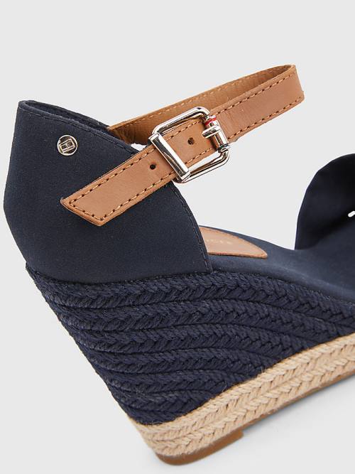 Tommy Hilfiger Open Toe High Wedge Espadrille Ženske Sandali Modra | TH469EKG