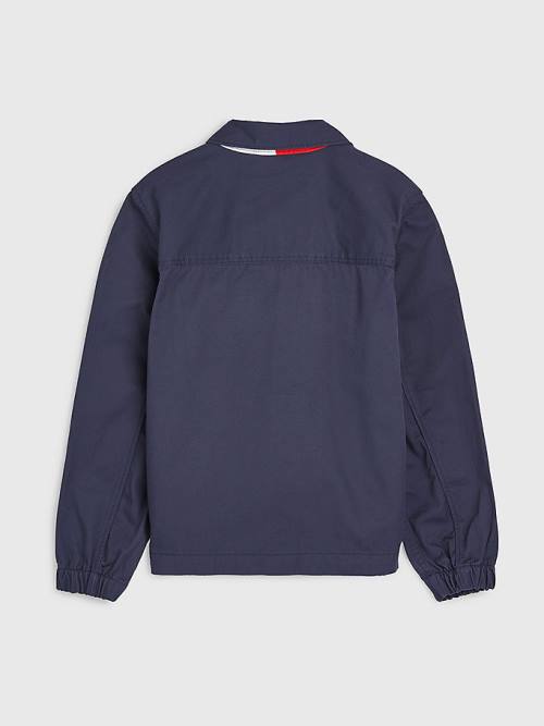 Tommy Hilfiger Organic Cotton Coach Fantje Jakne Modra | TH749NQC