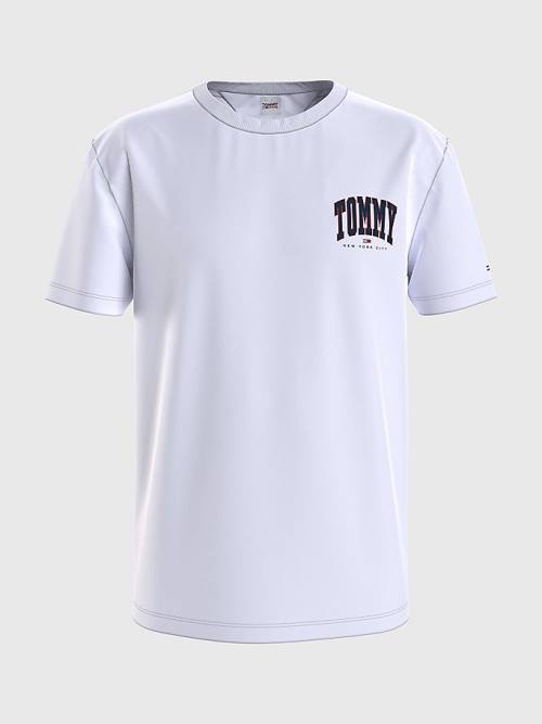 Tommy Hilfiger Organic Cotton College Graphic Moški Majice Bela | TH271VGJ