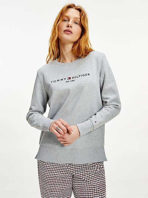 Tommy Hilfiger Organic Cotton Crew Neck Ženske Pulover Siva | TH146UHG