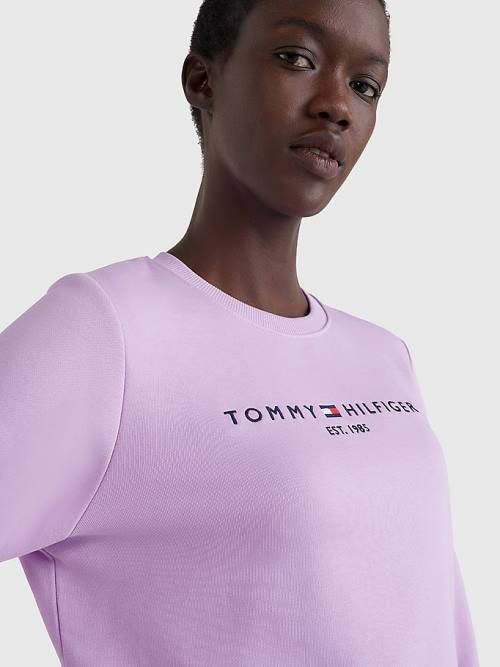 Tommy Hilfiger Organic Cotton Crew Neck Ženske Pulover Vijolična | TH240EHP