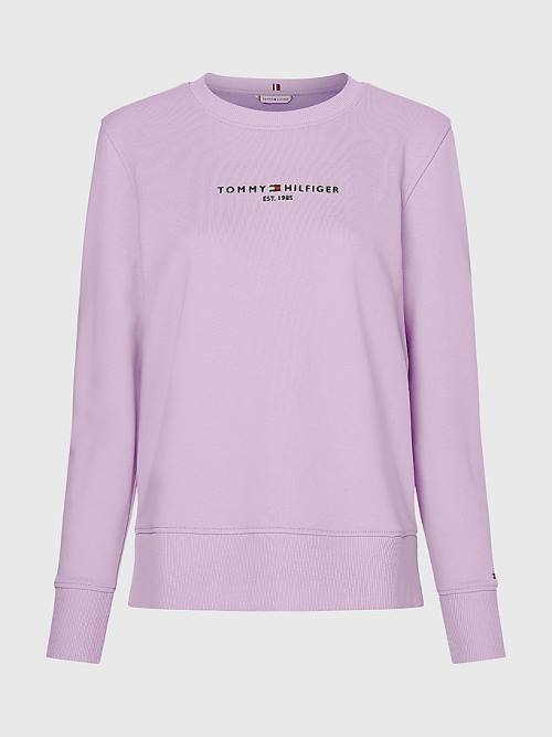 Tommy Hilfiger Organic Cotton Crew Neck Ženske Pulover Vijolična | TH240EHP