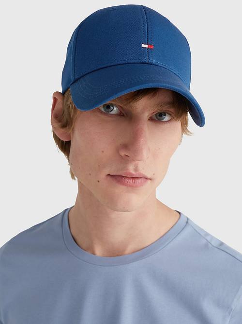 Tommy Hilfiger Organic Cotton Flag Embroidery Cap Moški Kapa Modra | TH894YGN