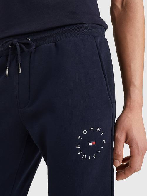 Tommy Hilfiger Organic Cotton Flex Fleece Joggers Moški Hlače Modra | TH849ZFV