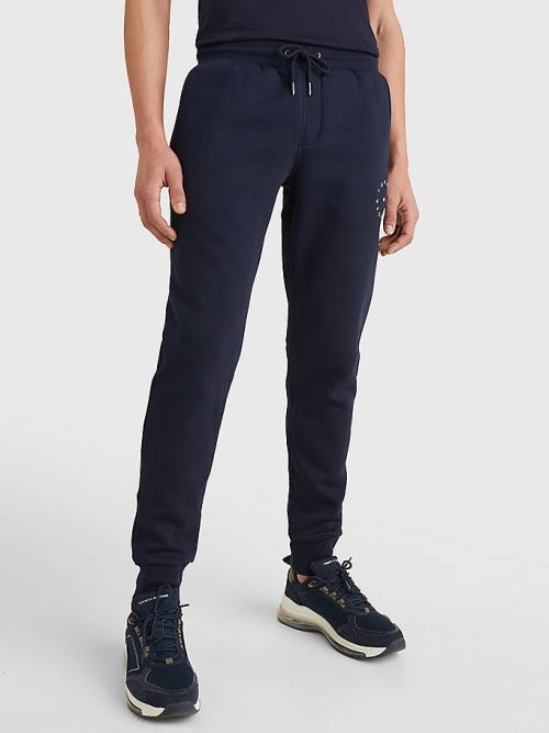 Tommy Hilfiger Organic Cotton Flex Fleece Joggers Moški Hlače Modra | TH849ZFV