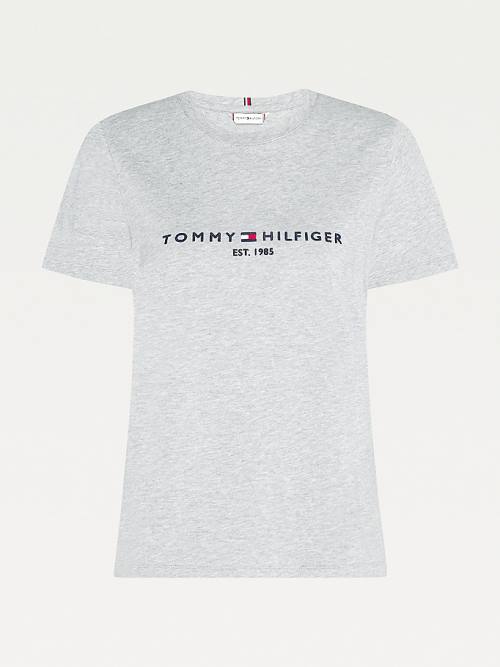 Tommy Hilfiger Organic Cotton Logo Ženske Majice Siva | TH820NRA