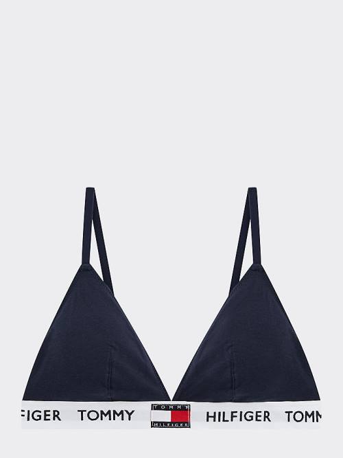 Tommy Hilfiger Organic Cotton Padded Triangle Bra Ženske Spodnje Perilo Modra | TH098GTD