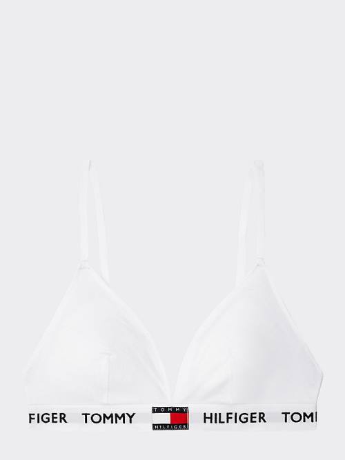 Tommy Hilfiger Organic Cotton Padded Triangle Bra Ženske Spodnje Perilo Bela | TH132LAR