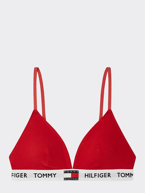 Tommy Hilfiger Organic Cotton Padded Triangle Bra Ženske Spodnje Perilo Rdeča | TH689RXV