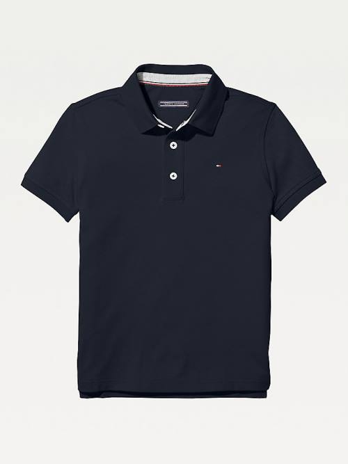 Tommy Hilfiger Organic Cotton Polo Shirt Dekleta Majice Modra | TH954ZUB