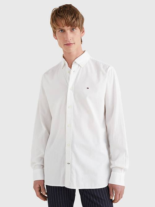 Tommy Hilfiger Organic Cotton Poplin Regular Fit Moški Srajce Bela | TH320UPW