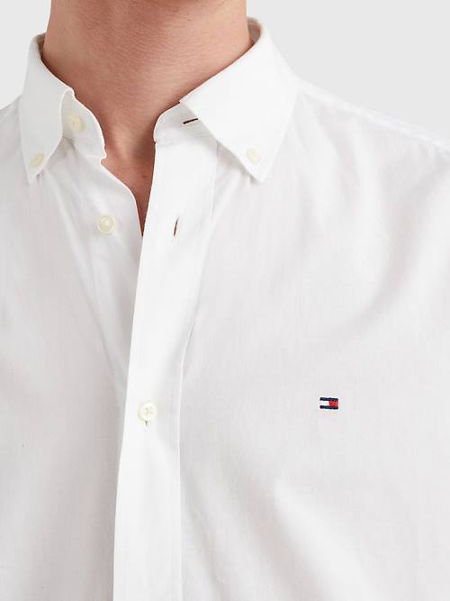 Tommy Hilfiger Organic Cotton Poplin Regular Fit Moški Srajce Bela | TH320UPW