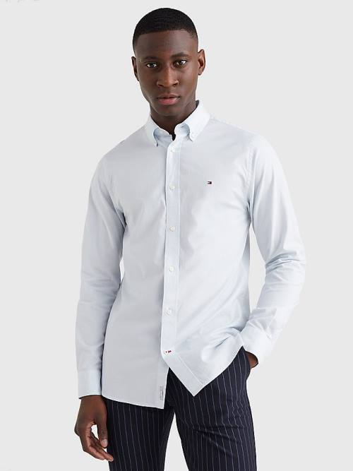 Tommy Hilfiger Organic Cotton Poplin Regular Fit Moški Srajce Modra | TH490MLO