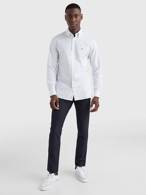 Tommy Hilfiger Organic Cotton Poplin Regular Fit Moški Srajce Modra | TH490MLO