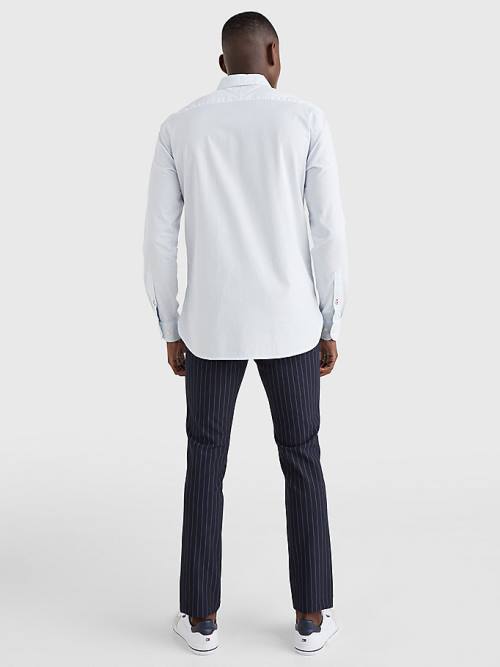 Tommy Hilfiger Organic Cotton Poplin Regular Fit Moški Srajce Modra | TH490MLO