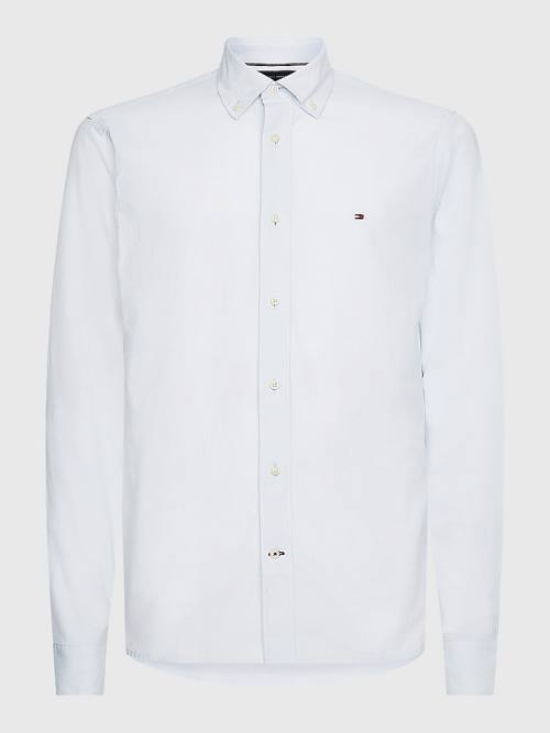 Tommy Hilfiger Organic Cotton Poplin Regular Fit Moški Srajce Modra | TH490MLO