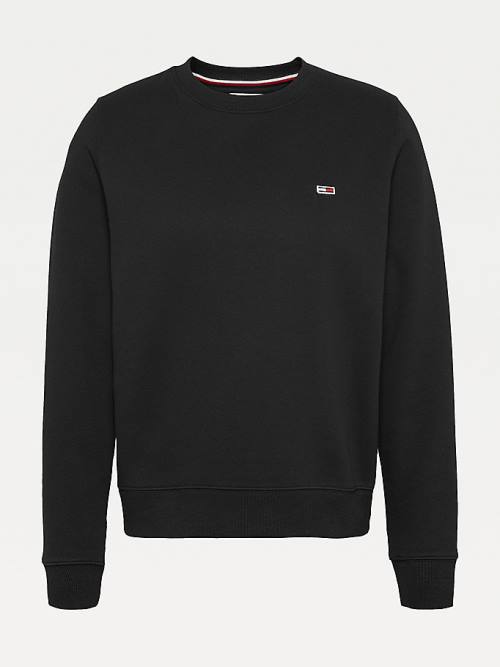 Tommy Hilfiger Organic Cotton Regular Fit Fleece Ženske Pulover Črna | TH198XPS