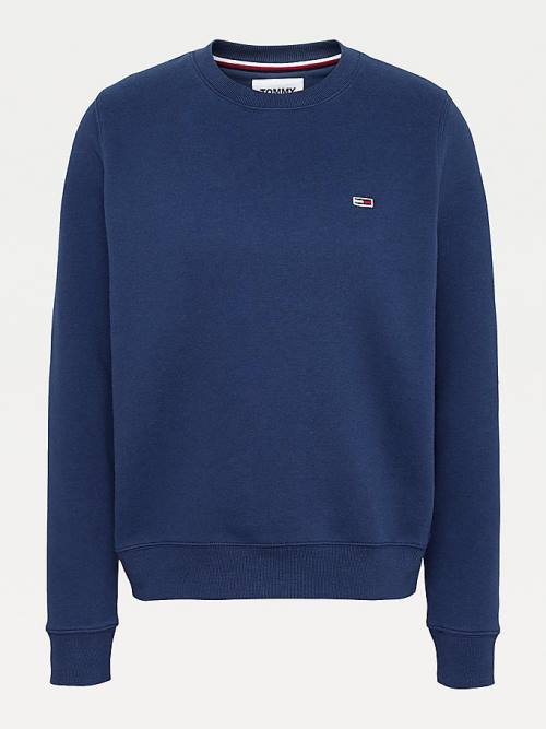 Tommy Hilfiger Organic Cotton Regular Fit Fleece Ženske Pulover Modra | TH614HVM