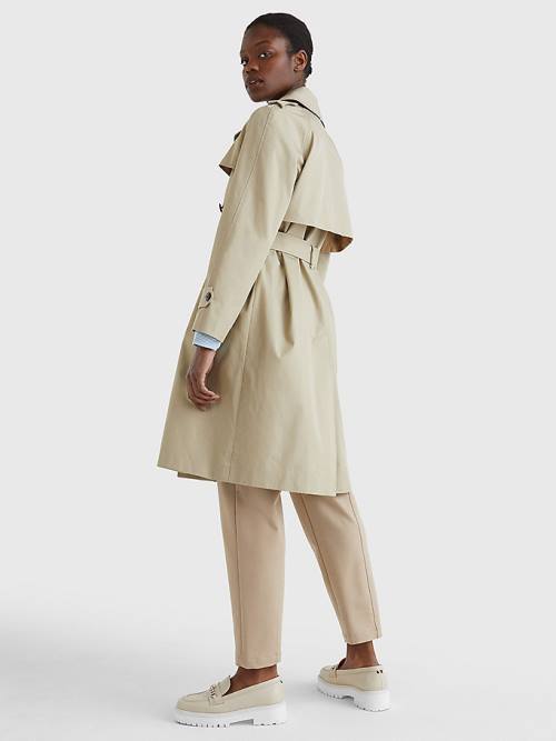 Tommy Hilfiger Organic Cotton Trench Ženske Plašč Bež | TH175XHP