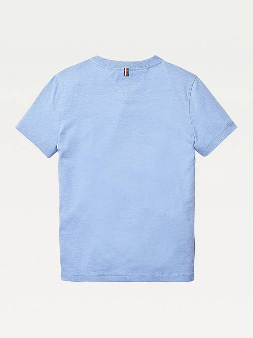 Tommy Hilfiger Organic Cotton V-Neck Fantje Majice Modra | TH387GBC