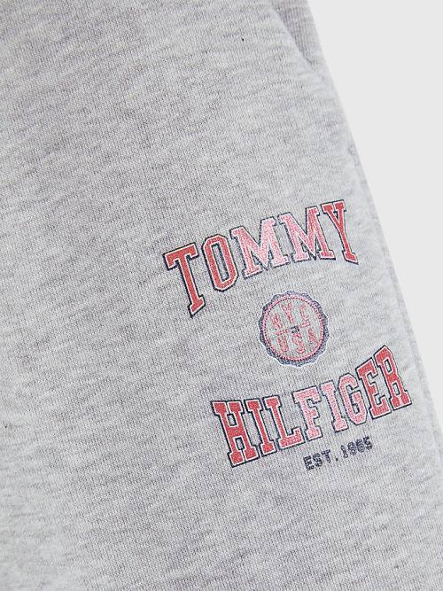 Tommy Hilfiger Organic Cotton Varsity Joggers Dekleta Hlače Siva | TH817LWC