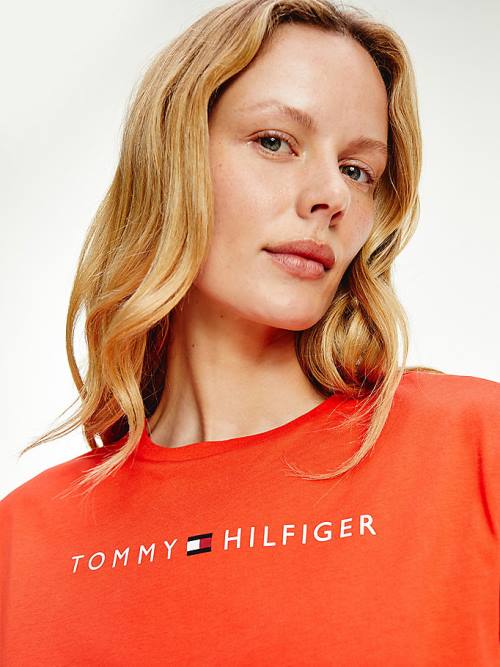 Tommy Hilfiger Original Half Sleeve Nightdress Ženske Pižama Rdeča | TH425NJC