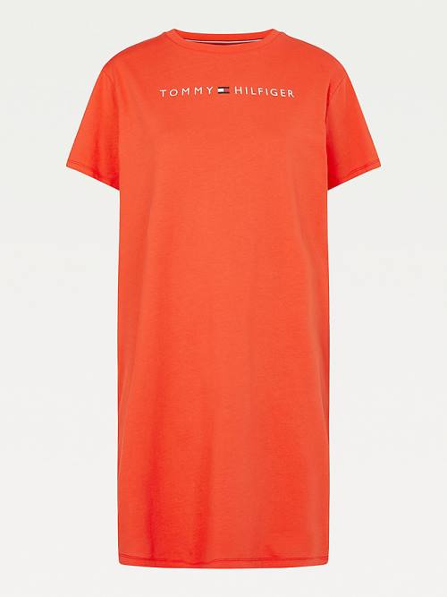 Tommy Hilfiger Original Half Sleeve Nightdress Ženske Pižama Rdeča | TH425NJC