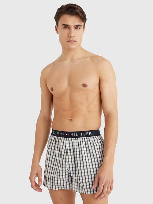 Tommy Hilfiger Original Logo Waistband Print Boxer Shorts Moški Spodnje Perilo Bež | TH480ELC