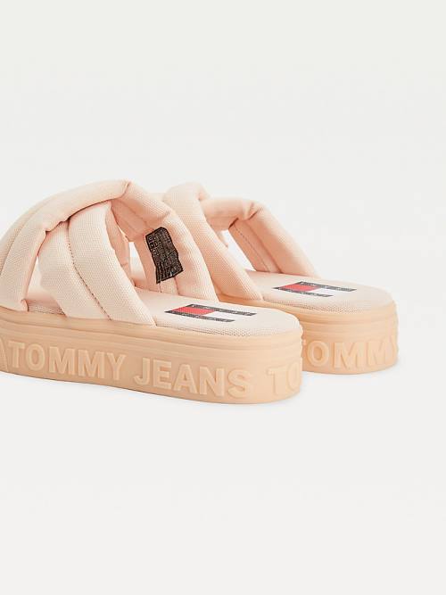 Tommy Hilfiger Padded Strap Flatform Ženske Sandali Roza | TH015SRD