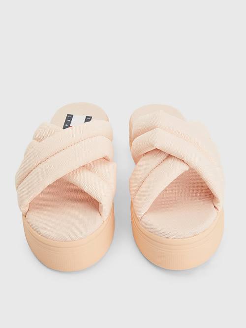 Tommy Hilfiger Padded Strap Flatform Ženske Sandali Roza | TH015SRD