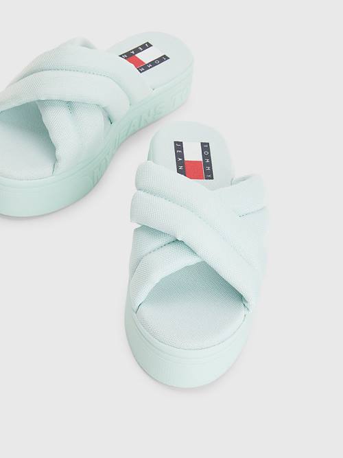 Tommy Hilfiger Padded Strap Flatform Ženske Sandali Zelena | TH701VLA