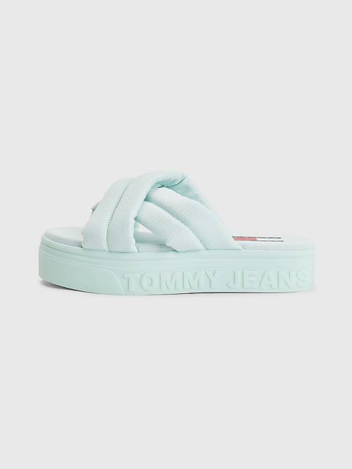 Tommy Hilfiger Padded Strap Flatform Ženske Sandali Zelena | TH701VLA