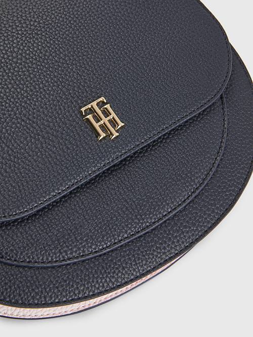 Tommy Hilfiger Pebble Grain Saddle Ženske Torbice Modra | TH129MKI