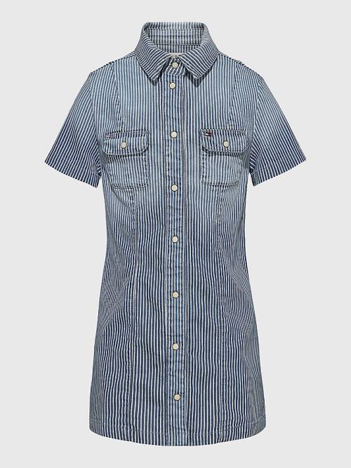 Tommy Hilfiger Pinstripe Shirt Dekleta Obleke Denim | TH195NWR