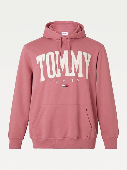 Tommy Hilfiger Plus College Logo Moški Pulover s kapuco Roza | TH763OWM