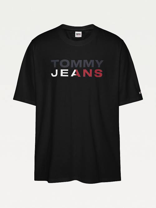 Tommy Hilfiger Plus Essential Graphic Moški Majice Črna | TH623RBS