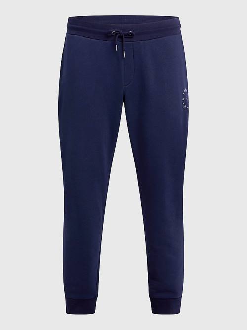 Tommy Hilfiger Plus Organic Cotton Flex Fleece Joggers Moški Hlače Modra | TH740EIK