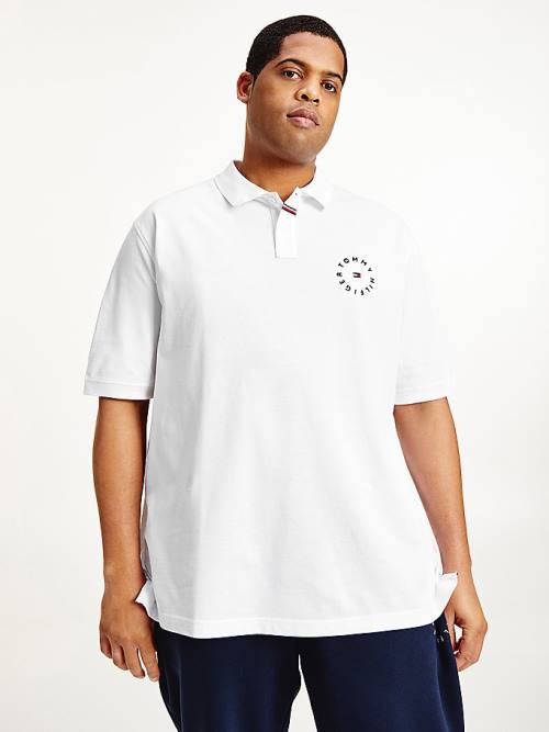 Tommy Hilfiger Plus Organic Cotton Pique Regular Fit Moški Polo Majica Bela | TH286SKE