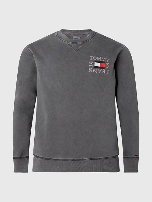 Tommy Hilfiger Plus Relaxed Crew Neck Moški Pulover Črna | TH392FGX