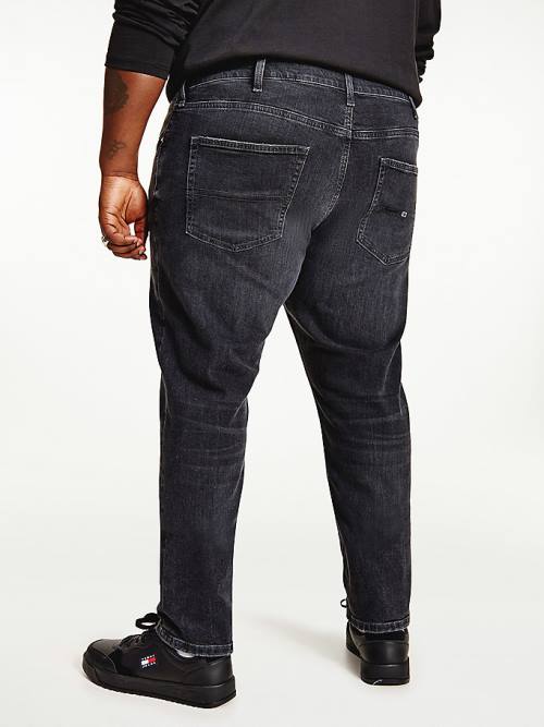 Tommy Hilfiger Plus Simon Skinny Distressed Black Moški Kavbojke Denim | TH417TQE