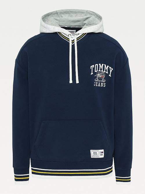 Tommy Hilfiger Polar Fleece V-Neck Moški Pulover s kapuco Modra | TH908YEN