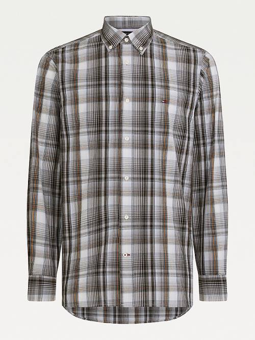 Tommy Hilfiger Poplin Check Regular Fit Moški Srajce Modra | TH829LHW